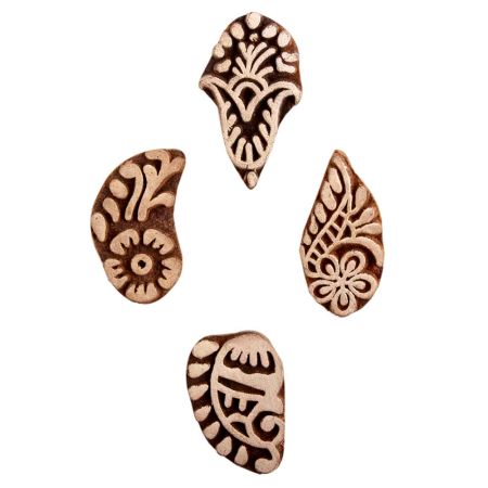 Set of 4 Piece New Mix Wooden Printing Block